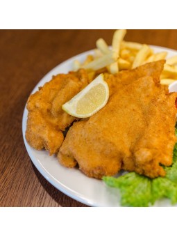 Milanesa de pollo con patatas